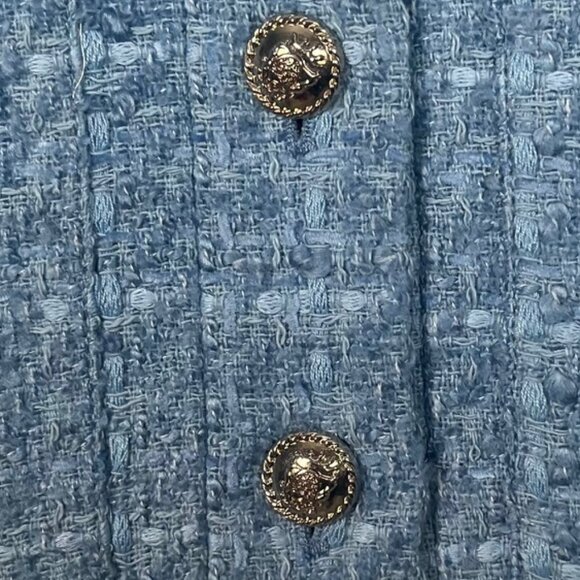 Zara Tweed Button Front Cropped Blazer Size Small - Picture 4 of 5